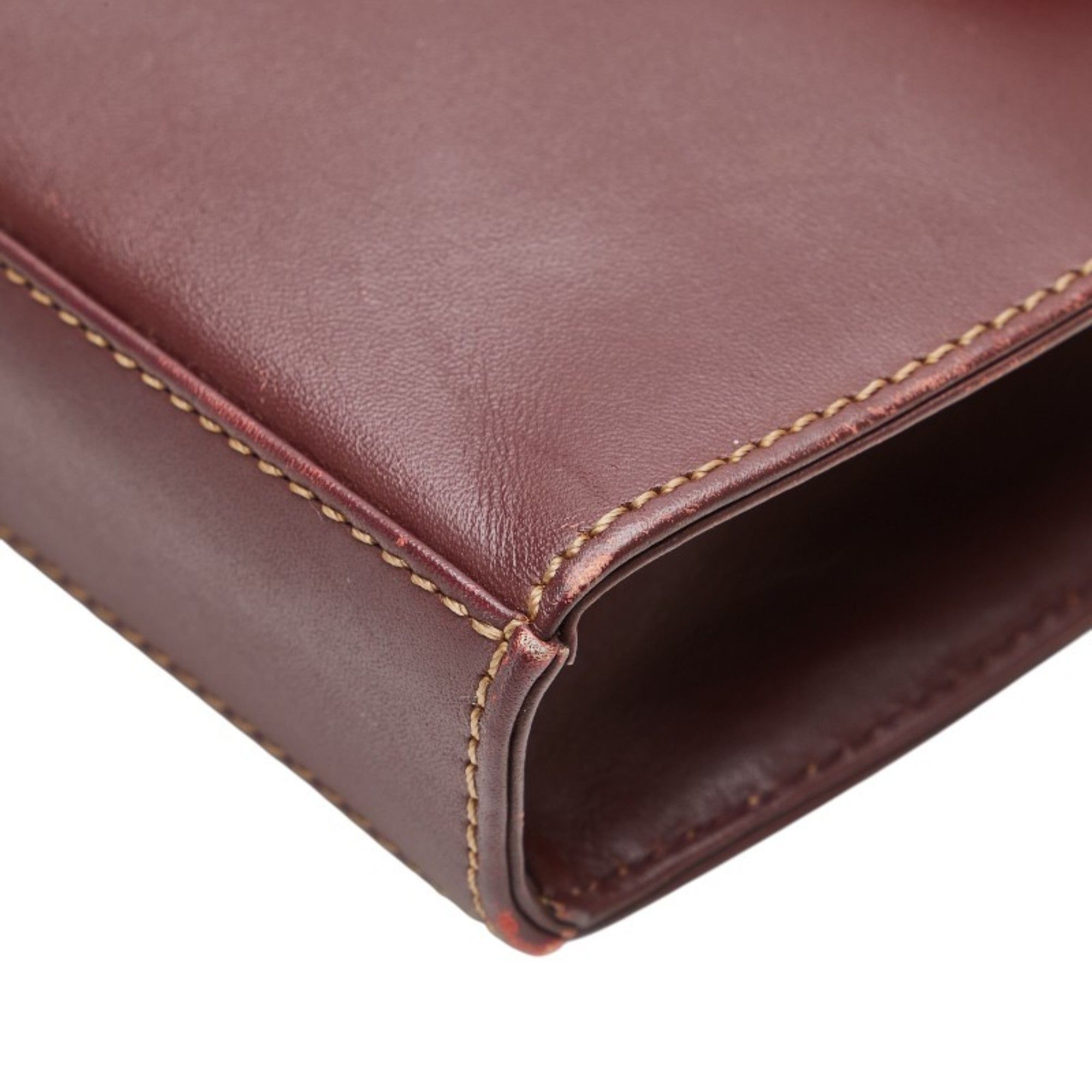 Cartier Cartier Must Line Shoulder Bag Wine Red Bordeaux Leather Women's CARTIER Size ONE SIZE - 4 Thumbnail