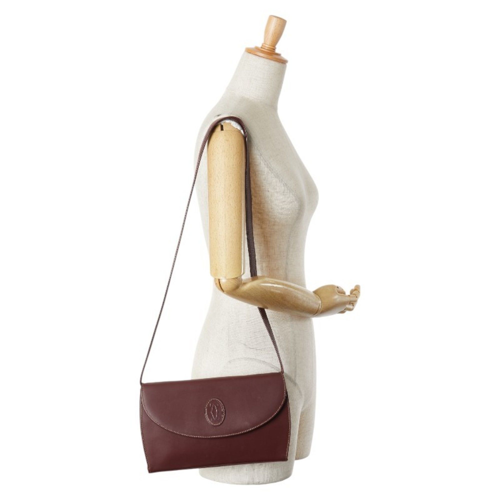 Cartier Cartier Must Line Shoulder Bag Wine Red Bordeaux Leather Women's CARTIER Size ONE SIZE - 13 Thumbnail
