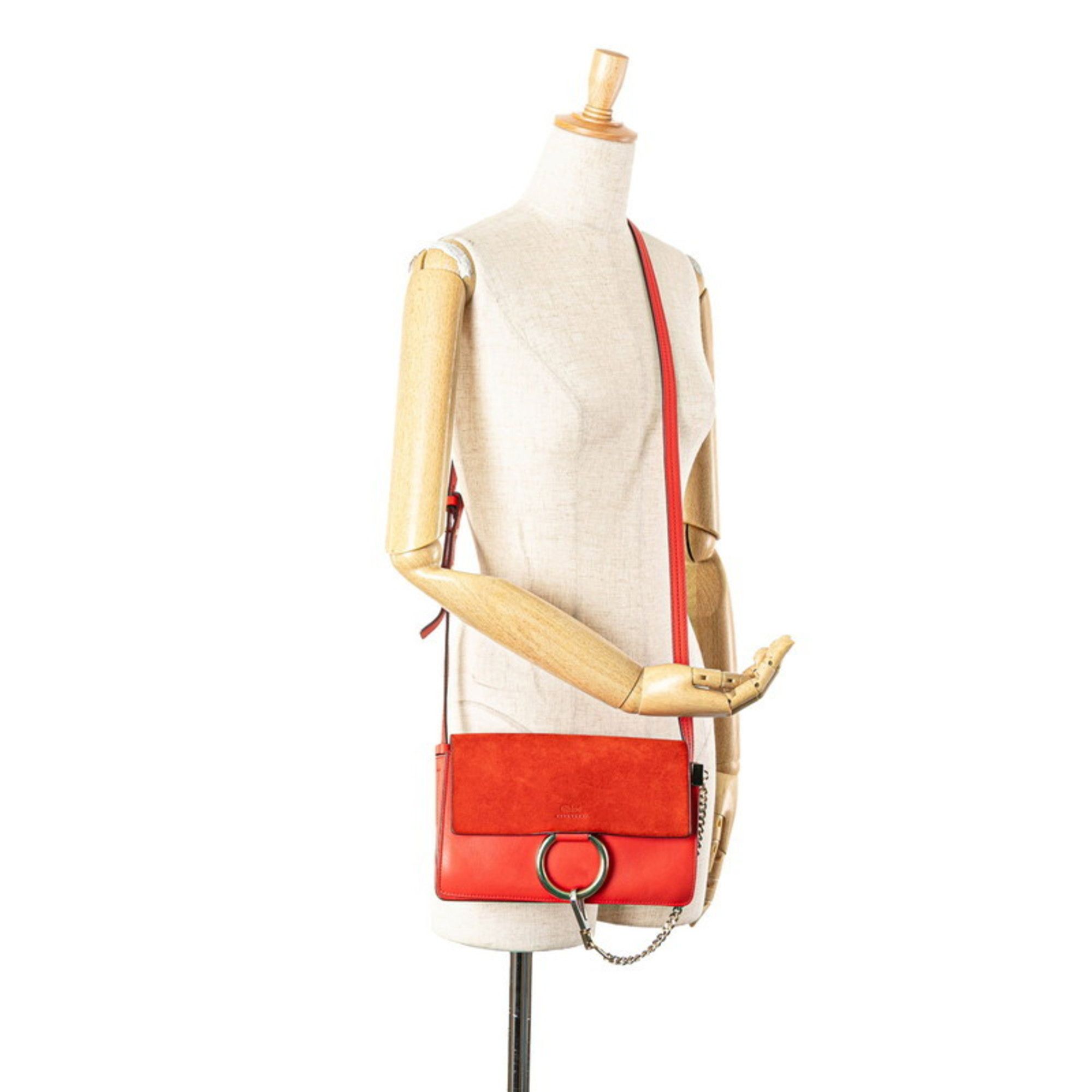 Chloe Chloé Chloe crossbody shoulder bag in red leather and suede for women Size ONE SIZE - 14 Thumbnail