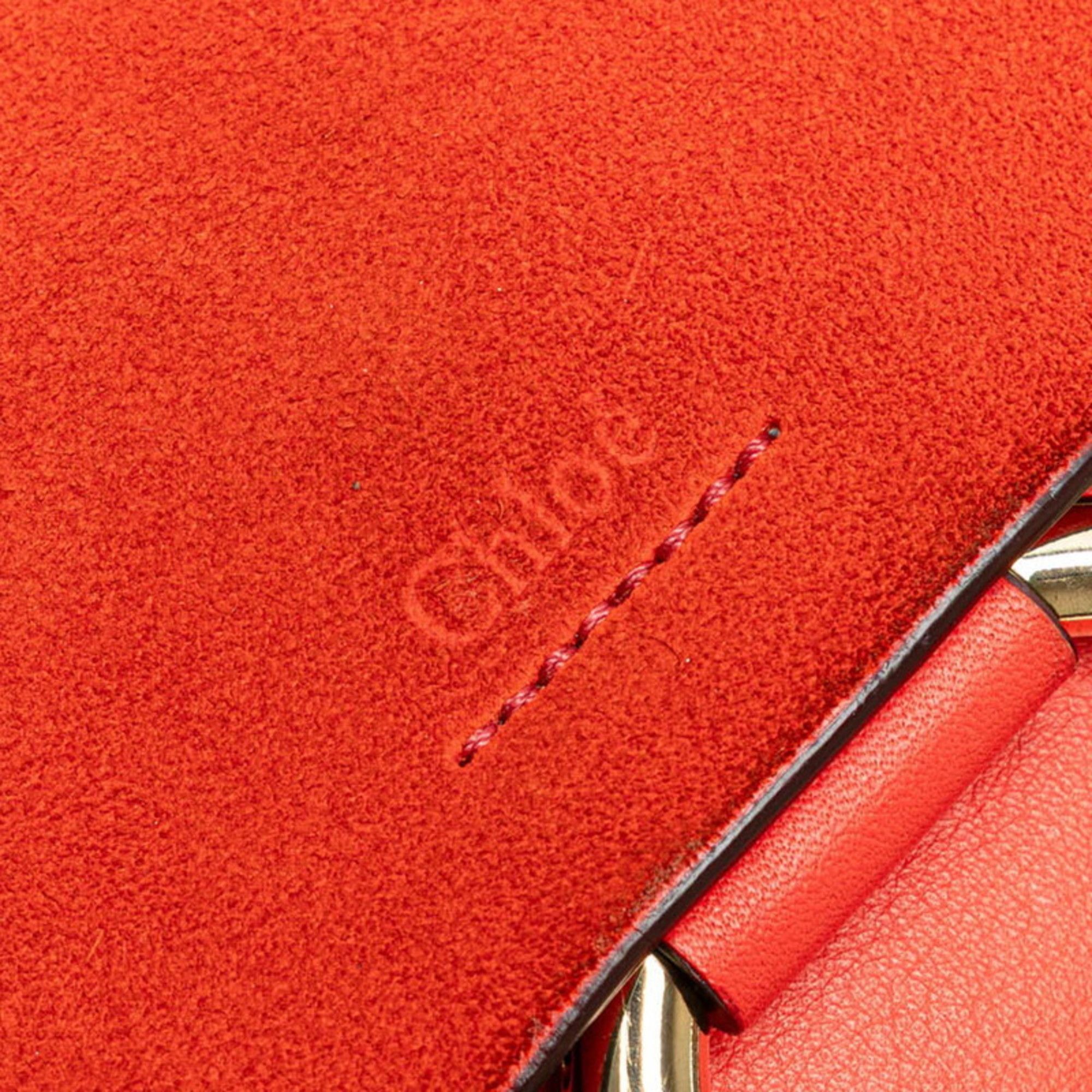 Chloe Chloé Chloe crossbody shoulder bag in red leather and suede for women Size ONE SIZE - 10 Thumbnail