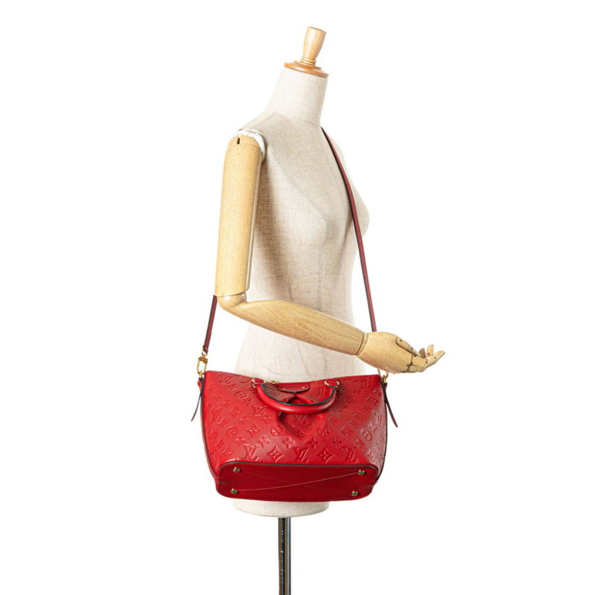 Louis Vuitton Louis Vuitton Monogram Empreinte Mazarine PM Handbag/Shoulder Bag 2-Way M50638 Cerise Red Calfskin Leather Women's LOUIS VUITTON Size ONE SIZE - 11 Thumbnail
