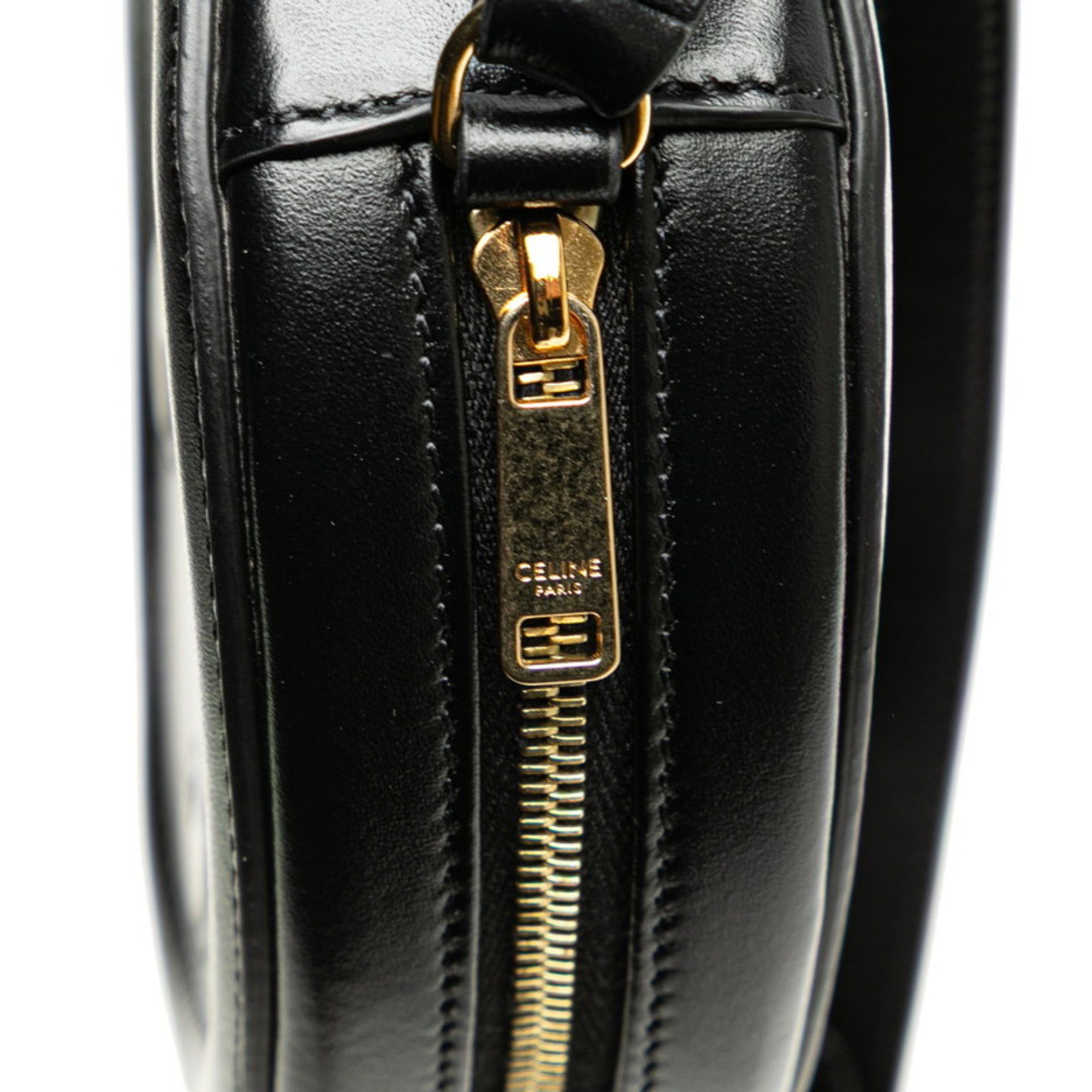 Celine Celine Triomphe Shoulder Bag in Black Leather for Women Size ONE SIZE - 7 Thumbnail