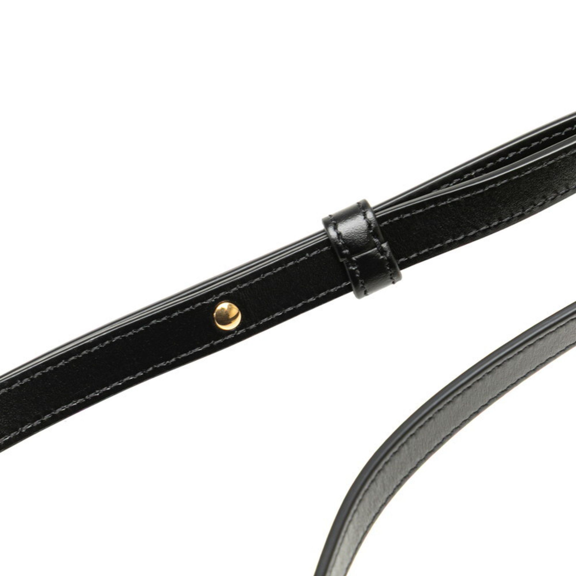 Celine Celine Triomphe Shoulder Bag in Black Leather for Women Size ONE SIZE - 4 Thumbnail