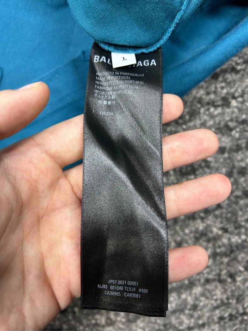 Balenciaga Balenciaga Distressed Blue Long Sleeve - dmc Size US L / EU 52-54 / 3 - 4 Thumbnail