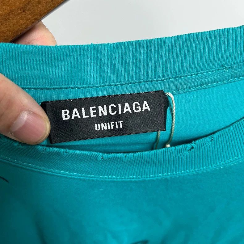 Balenciaga Balenciaga Mosaic Distressed Short Sleeve - dmc Size US S / EU 44-46 / 1 - 3 Thumbnail