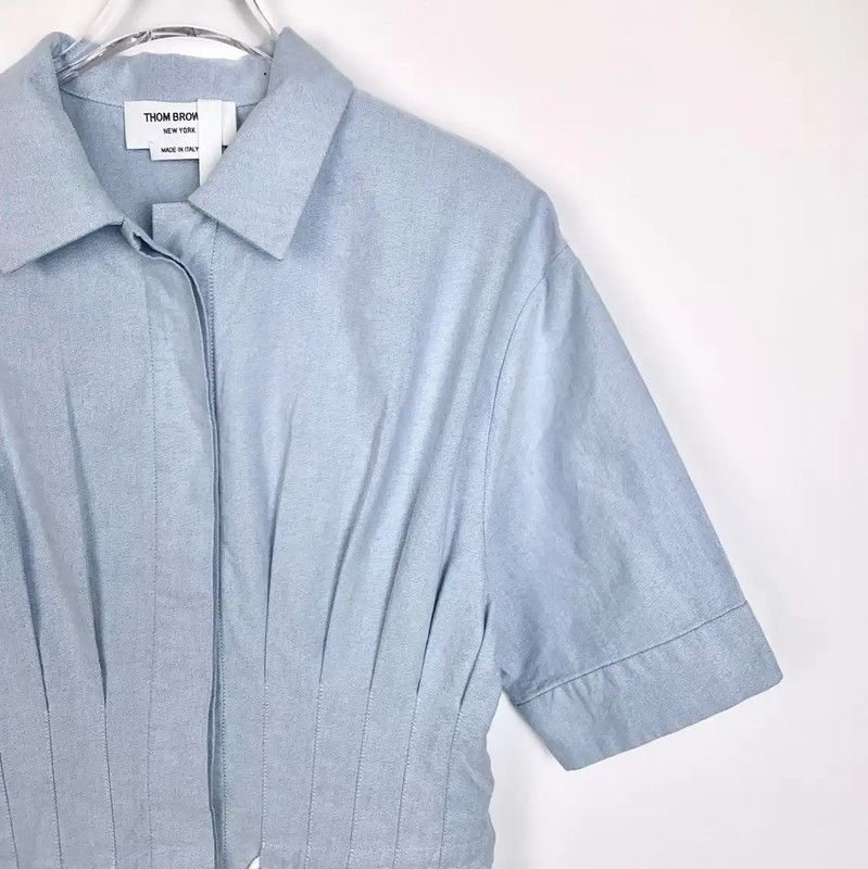 Thom Browne Thom Browne Blue Cotton Women's Dress 0089 Size M / US 6-8 / IT 42-44 - 3 Thumbnail