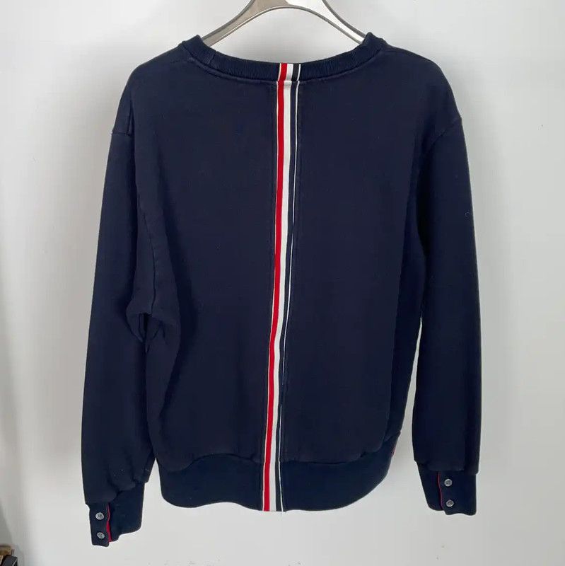 Thom Browne Thom Browne Blue Cotton Striped Logo Sweatshirt 0089 Size XS / US 0-2 / IT 36-38 - 2 Thumbnail