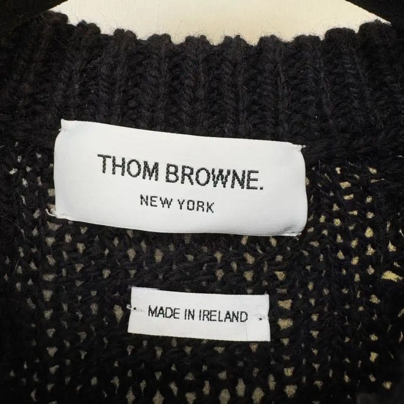 Thom Browne Thom Browne Black Cable Knit Sweater for Women 0089 Size S / US 4 / IT 40 - 3 Thumbnail