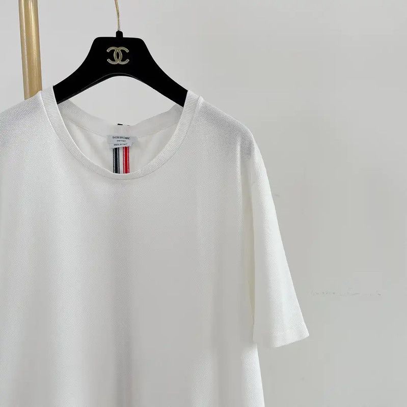 Thom Browne Thom Browne White Cotton Short Sleeve T-Shirt 0089 Size XXL / US 16-18 / IT 52-54 - 3 Thumbnail