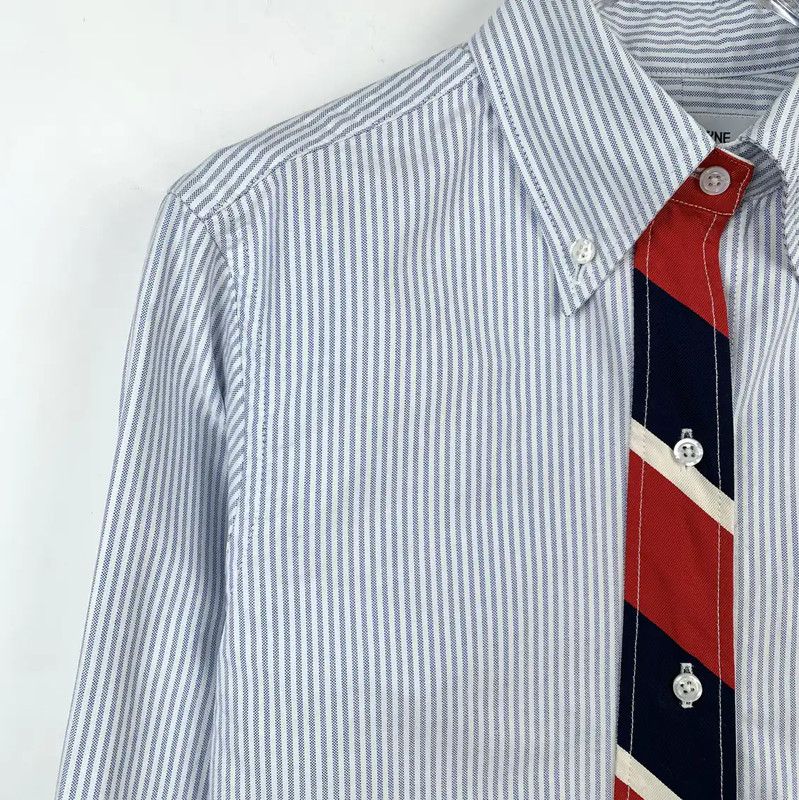 Thom Browne Thom Browne Striped Cotton Shirt with Tie 0089 Size S / US 4 / IT 40 - 3 Thumbnail