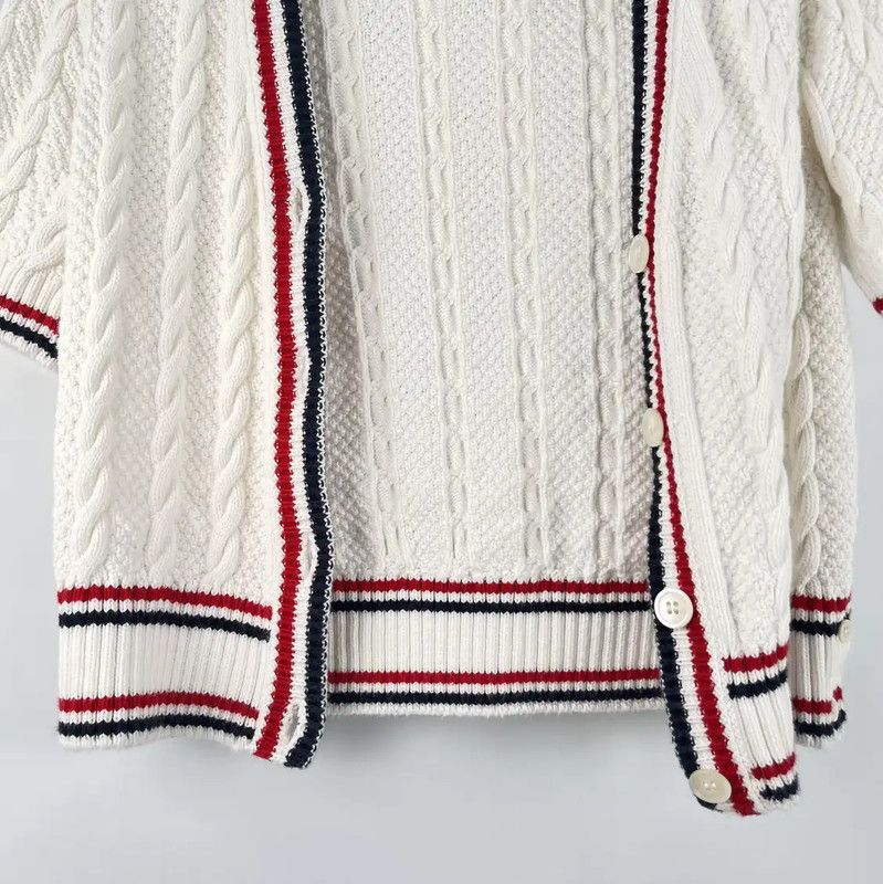 Thom Browne Thom Browne White Summer Pullover Sweater 0089 Size XXS / US 00 / IT 34 - 4 Thumbnail