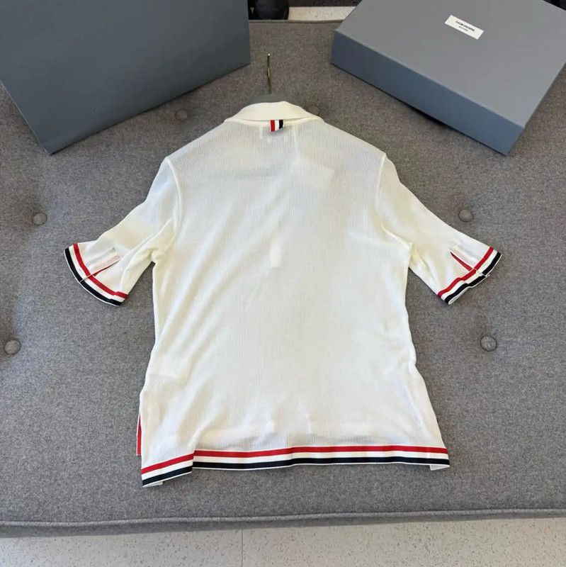 Thom Browne Thom Browne Summer White Cotton Short Sleeve T-Shirt 0089 Size M / US 6-8 / IT 42-44 - 4 Thumbnail