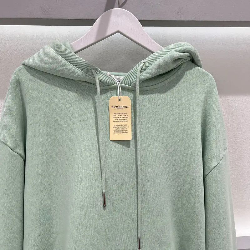 Thom Browne Thom Browne Green Logo Cotton Hoodie for Women 0089 Size ONE SIZE - 4 Thumbnail