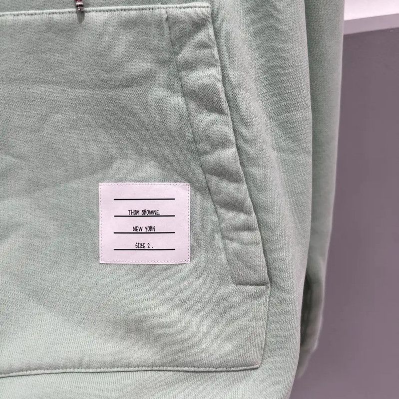 Thom Browne Thom Browne Green Logo Cotton Hoodie for Women 0089 Size ONE SIZE - 5 Thumbnail