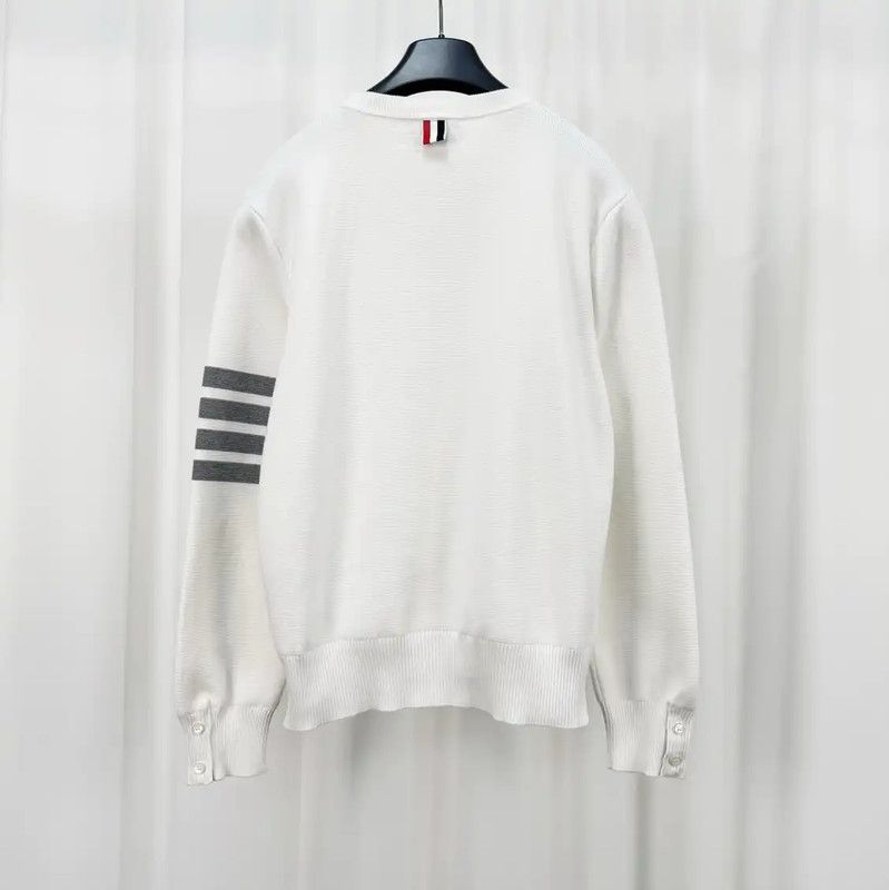 Thom Browne Thom Browne White Striped Long Sleeve Sweatshirt 0089 Size S / US 4 / IT 40 - 2 Thumbnail