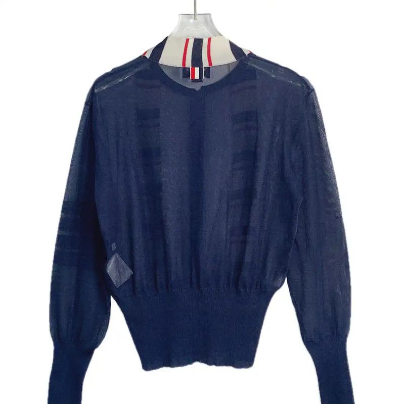 Thom Browne Thom Browne Blue Silk Women's Shirt 0089 Size M / US 6-8 / IT 42-44 - 2 Thumbnail