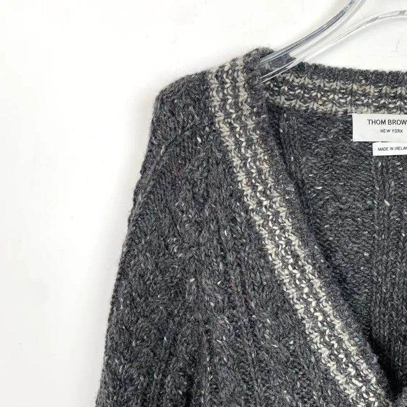 Thom Browne Thom Browne Women's Dark Gray Wool Cardigan 0089 Size XS / US 0-2 / IT 36-38 - 3 Thumbnail