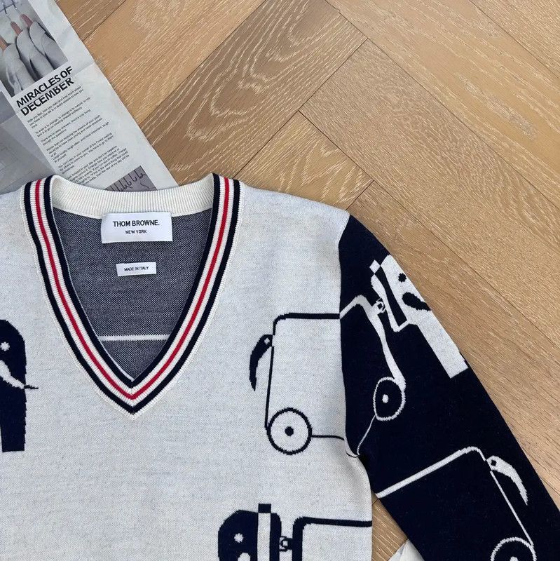 Thom Browne Thom Browne Gray Wool Sweater for Women 0089 Size S / US 4 / IT 40 - 5 Thumbnail
