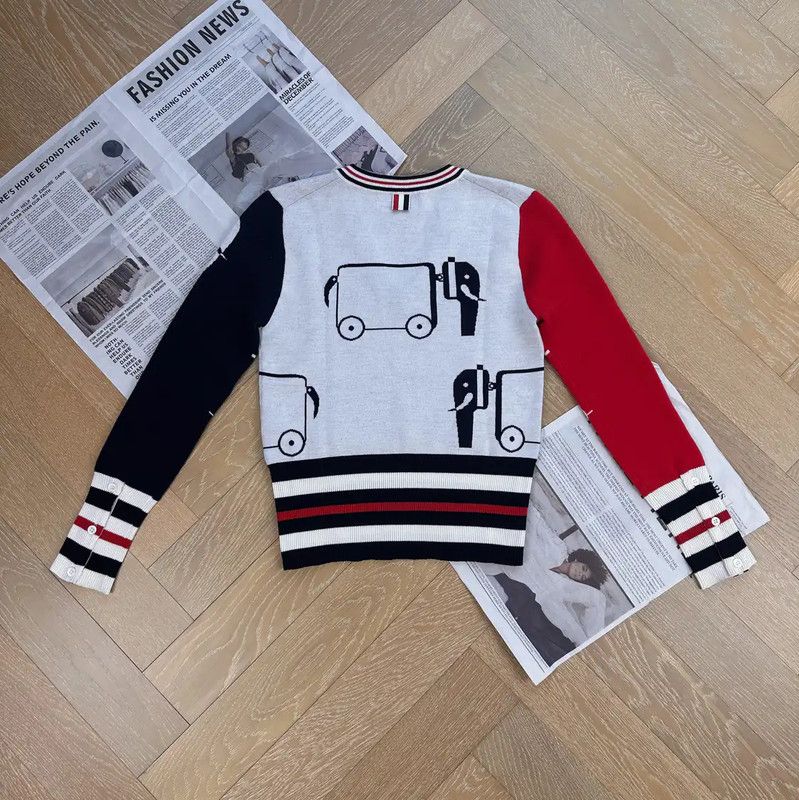 Thom Browne Thom Browne Gray Wool Sweater for Women 0089 Size S / US 4 / IT 40 - 2 Thumbnail