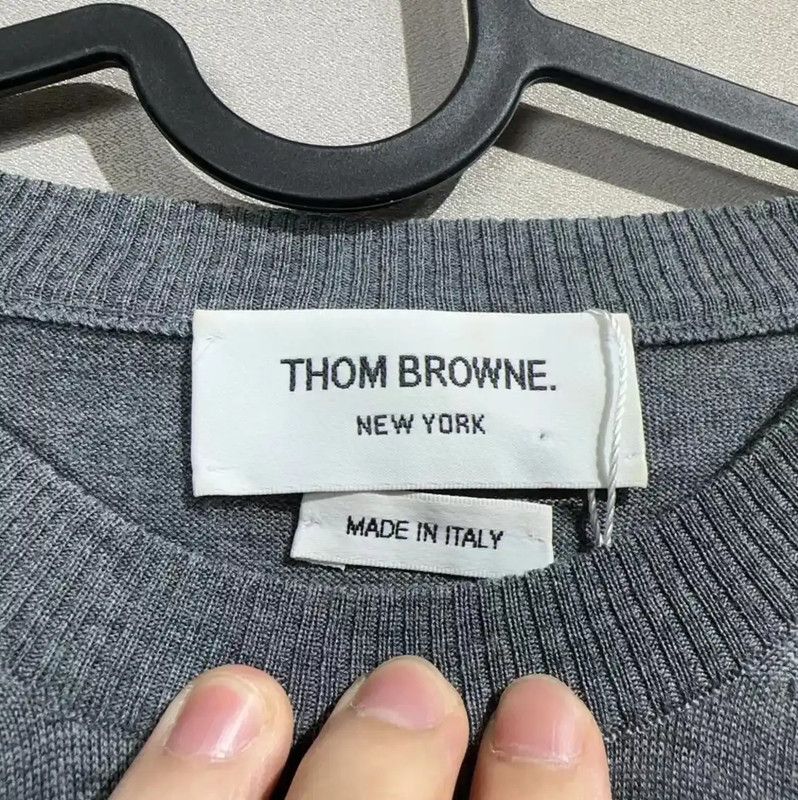 Thom Browne Thom Browne Gray Cotton Blend Women's Pullover 0089 Size ONE SIZE - 4 Thumbnail