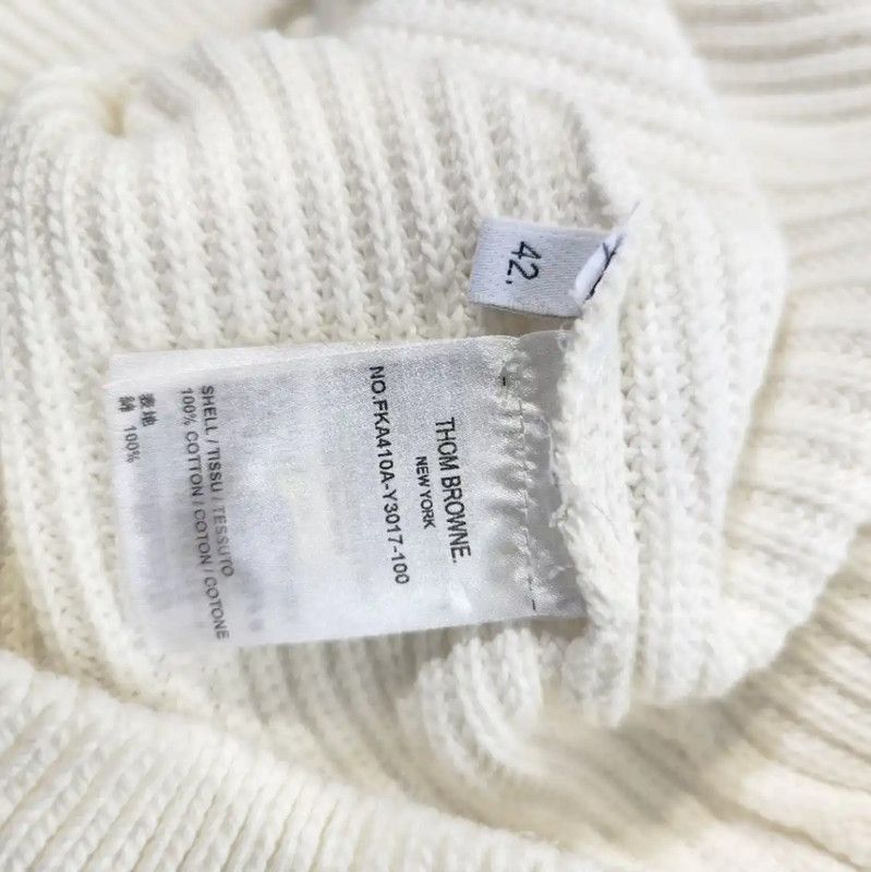 Thom Browne Thom Browne White Wool Women's Pullover Sweater 0089 Size L / US 10 / IT 46 - 5 Thumbnail