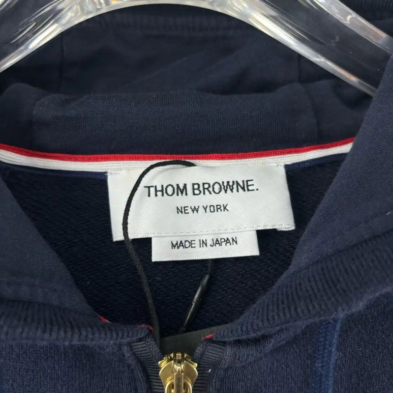 Thom Browne Thom Browne Women's Navy Striped Cotton Jacket 0089 Size XS / US 0-2 / IT 36-38 - 4 Thumbnail
