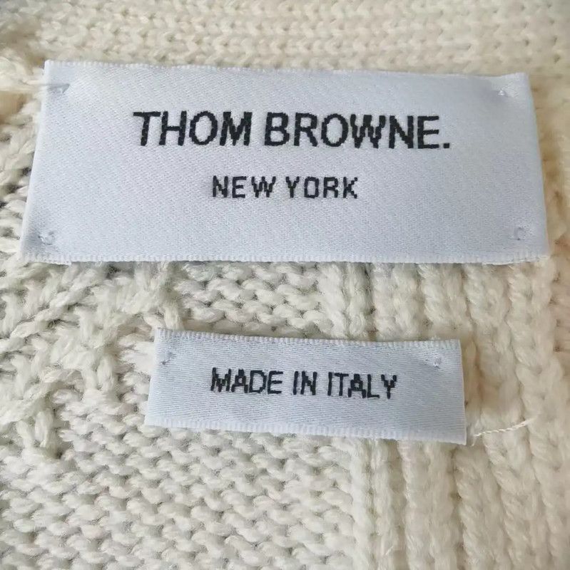 Thom Browne Thom Browne Beige Women's Cardigan Sweater 0089 Size M / US 6-8 / IT 42-44 - 3 Thumbnail