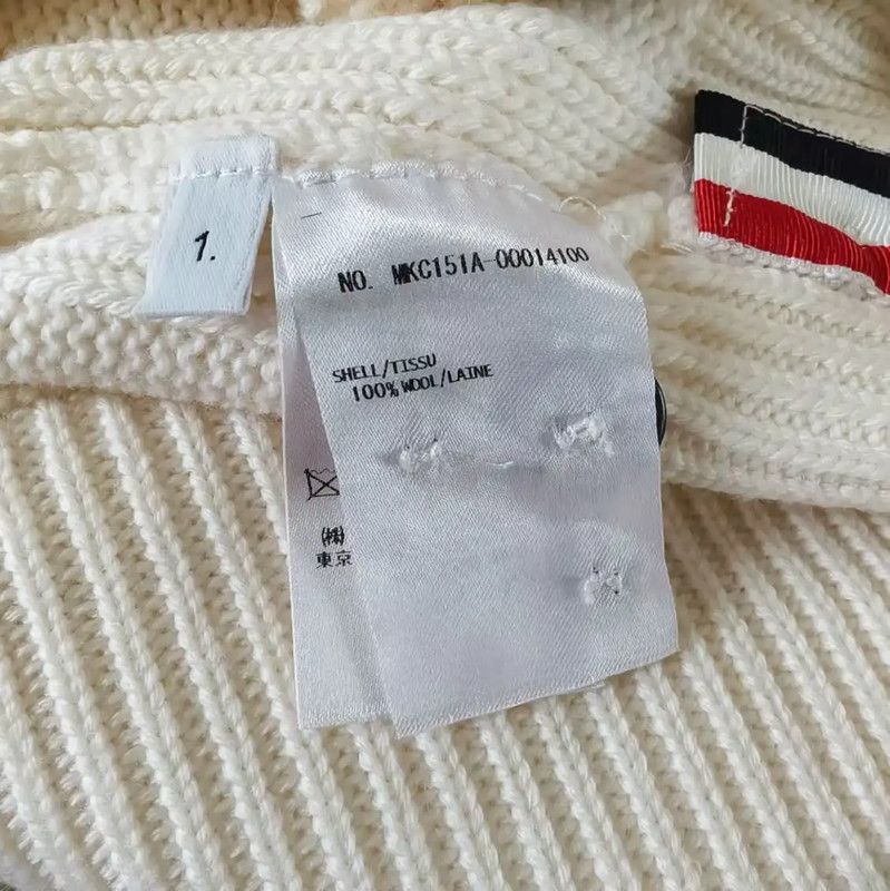 Thom Browne Thom Browne Beige Women's Cardigan Sweater 0089 Size M / US 6-8 / IT 42-44 - 4 Thumbnail