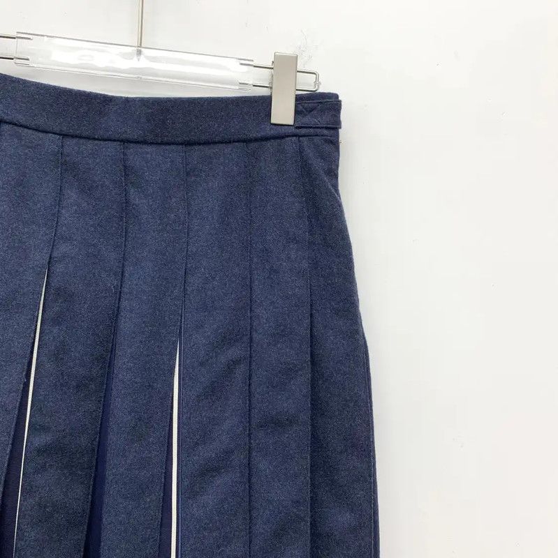 Thom Browne Thom Browne Navy Wool Pleated Skirt 0089 Size 23" - 3 Thumbnail