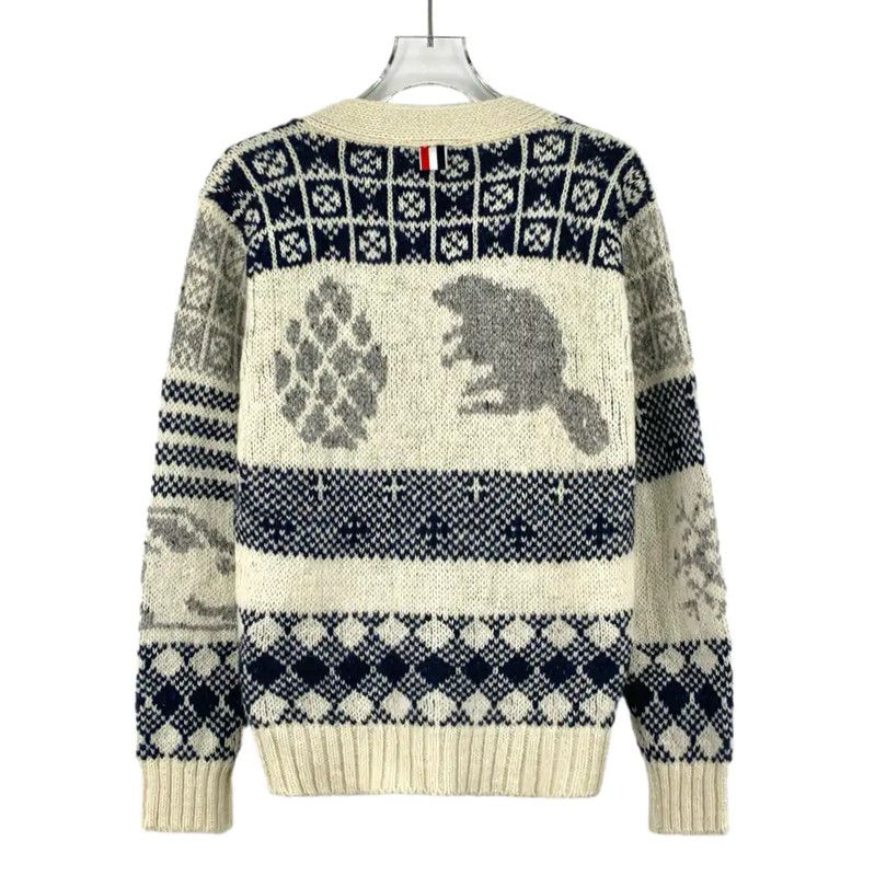 Thom Browne Thom Browne Color Block Wool Women's Cardigan 0089 Size S / US 4 / IT 40 - 2 Thumbnail