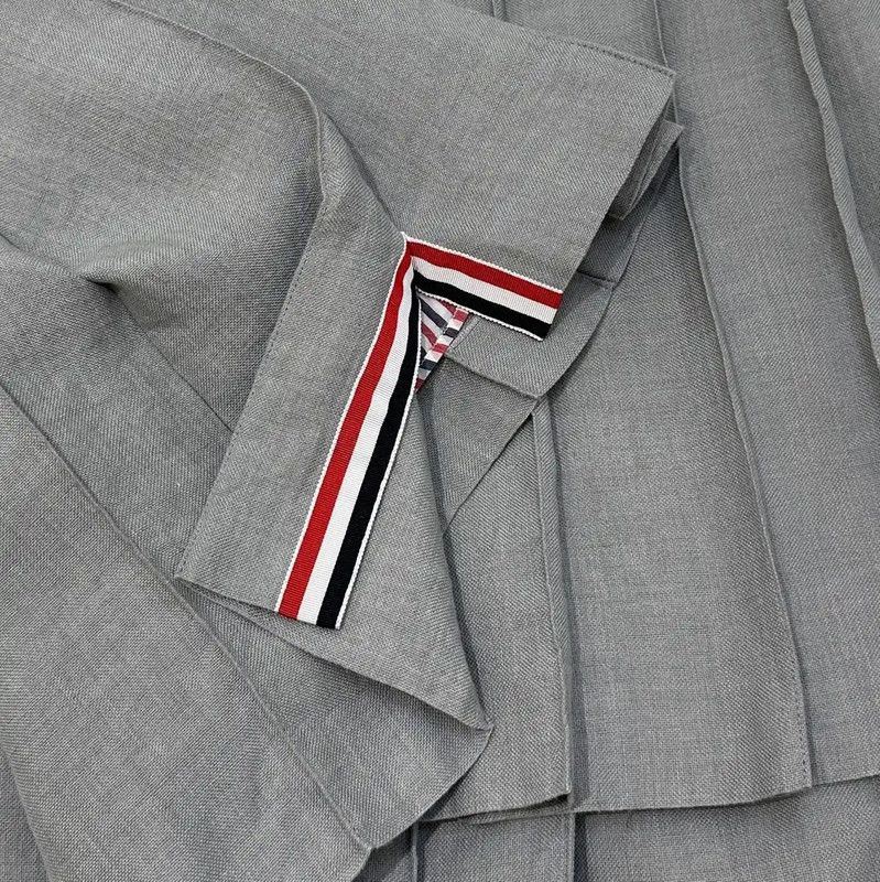Thom Browne Thom Browne Pleated Gray Wool Midi Skirt 0089 Size 23" - 5 Thumbnail
