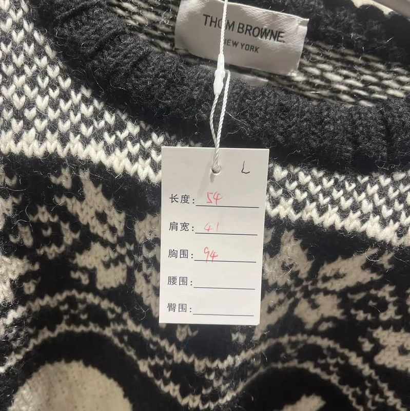 Thom Browne Thom Browne Black Wool Patterned Sweater for Women 0089 Size S / US 4 / IT 40 - 8 Thumbnail