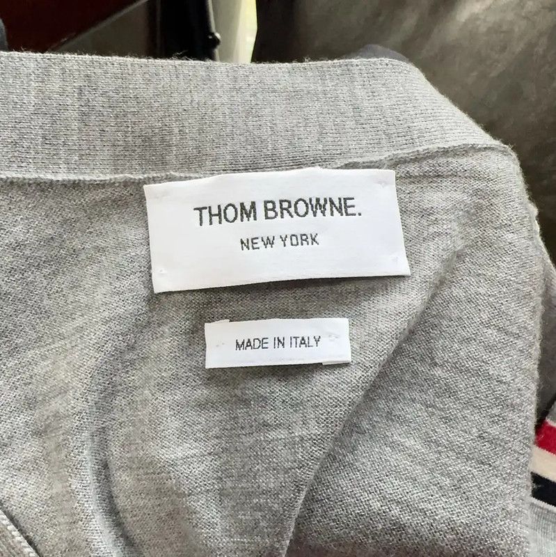 Thom Browne Thom Browne Women's Grey Wool Cardigan 0089 Size XL / US 12-14 / IT 48-50 - 3 Thumbnail