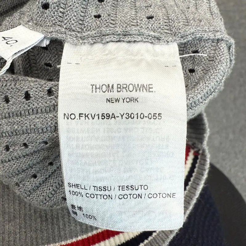 Thom Browne Thom Browne Women's Gray Wool Sweater 0089 Size L / US 10 / IT 46 - 4 Thumbnail