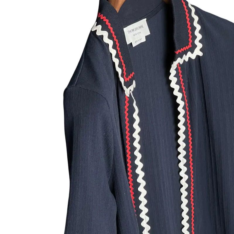 Thom Browne Thom Browne Women's Short Sleeve Blue Cardigan 0089 Size L / US 10 / IT 46 - 5 Thumbnail