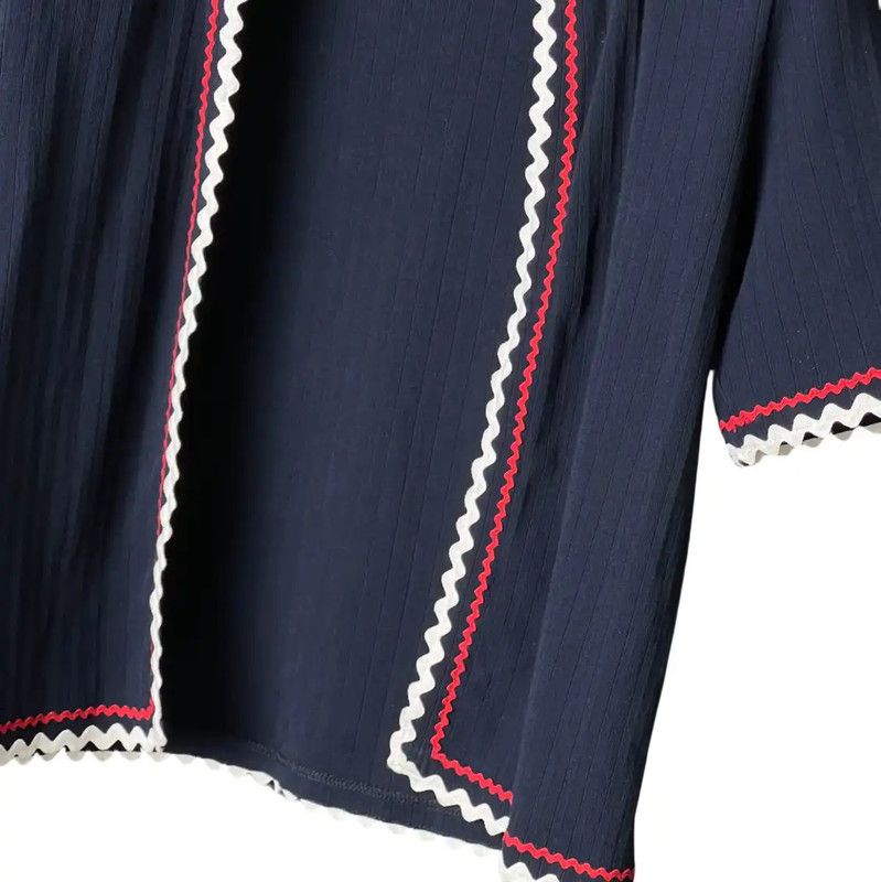 Thom Browne Thom Browne Women's Short Sleeve Blue Cardigan 0089 Size L / US 10 / IT 46 - 6 Thumbnail
