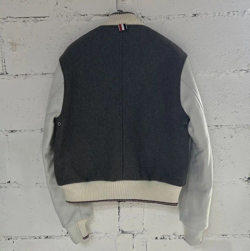 Thom Browne Thom Browne Gray Leather Women's Jacket 0089 Size M / US 6-8 / IT 42-44 - 2 Thumbnail