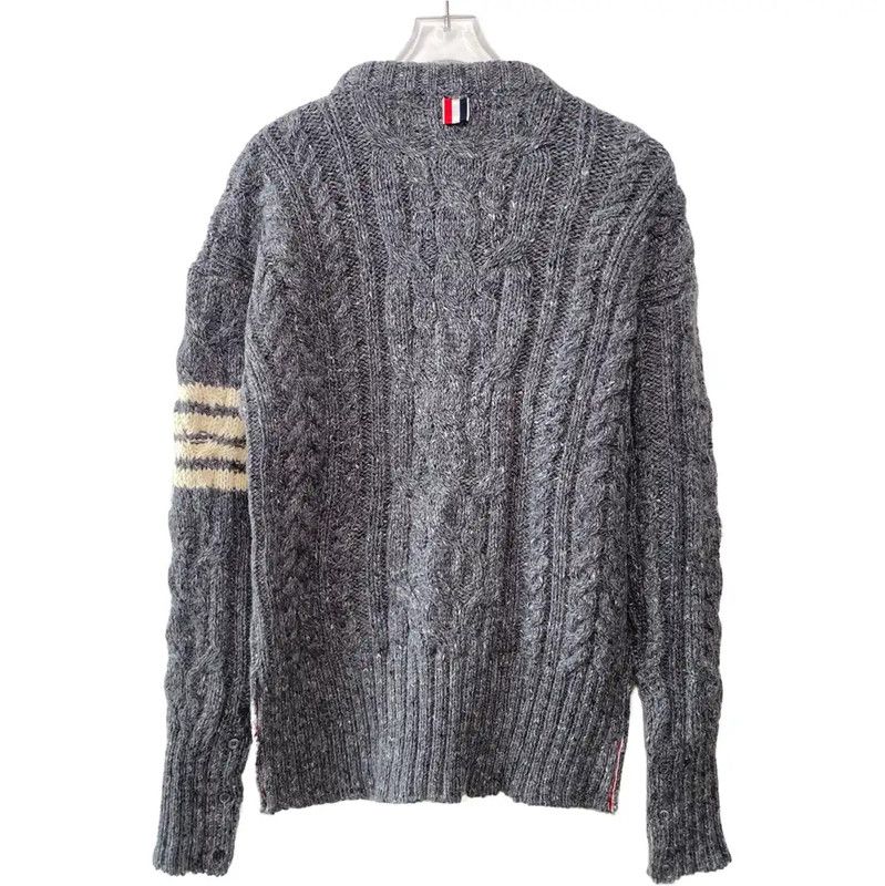 Thom Browne Thom Browne Gray Wool Jumper for Women 0089 Size L / US 10 / IT 46 - 2 Thumbnail