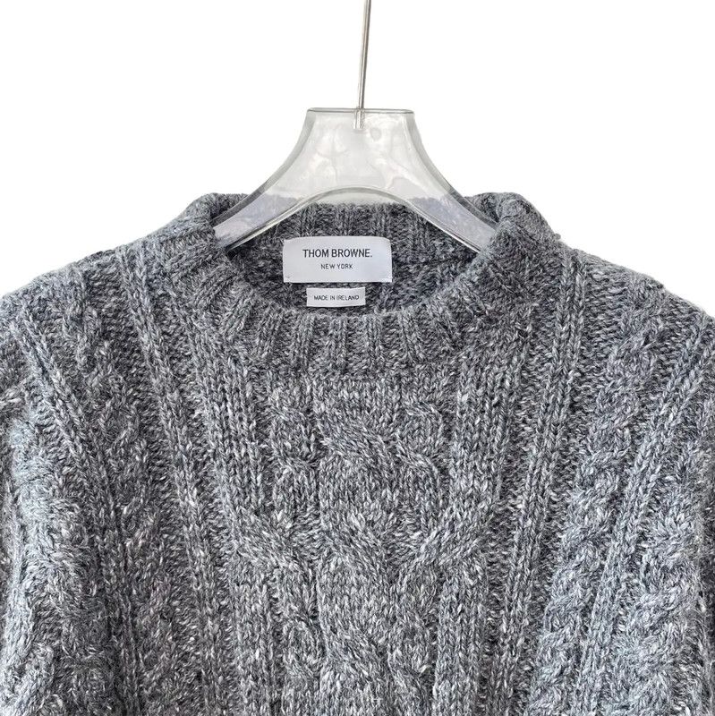 Thom Browne Thom Browne Gray Wool Jumper for Women 0089 Size L / US 10 / IT 46 - 3 Thumbnail