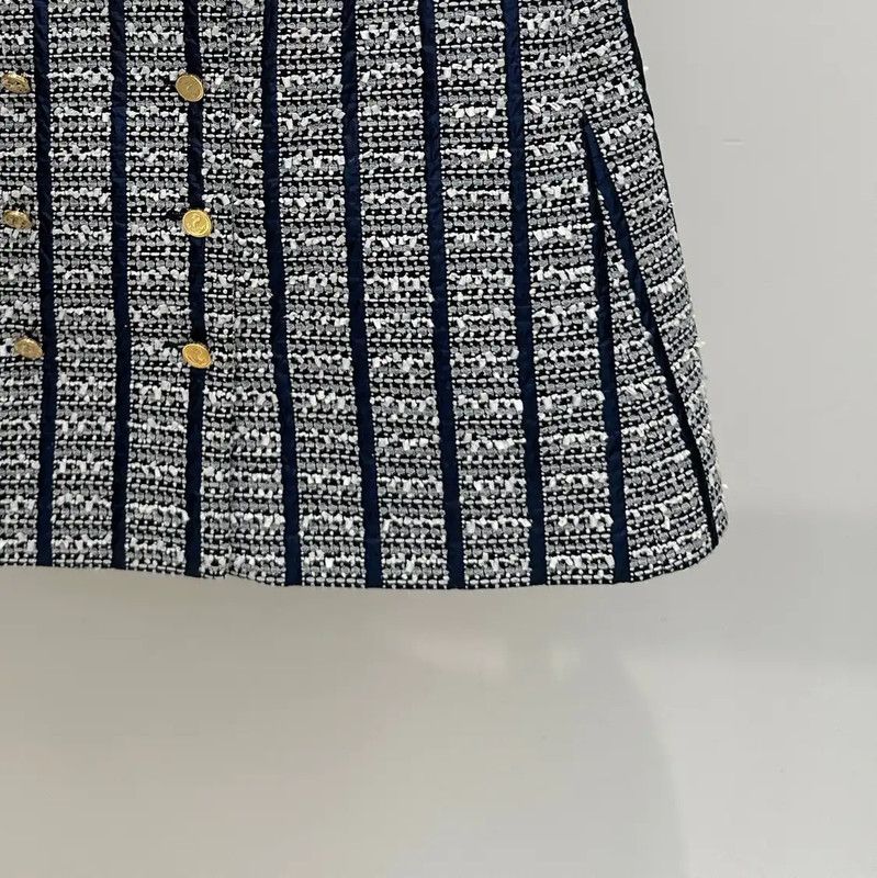 Thom Browne Thom Browne A-Line Skirt in Blue-Grey 0089 Size 23" - 4 Thumbnail