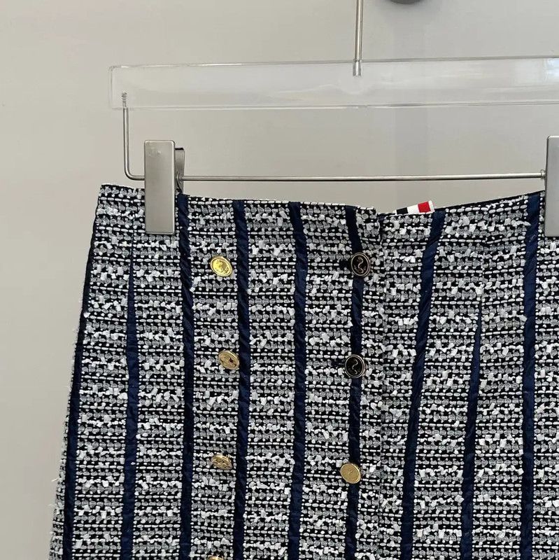 Thom Browne Thom Browne A-Line Skirt in Blue-Grey 0089 Size 23" - 3 Thumbnail