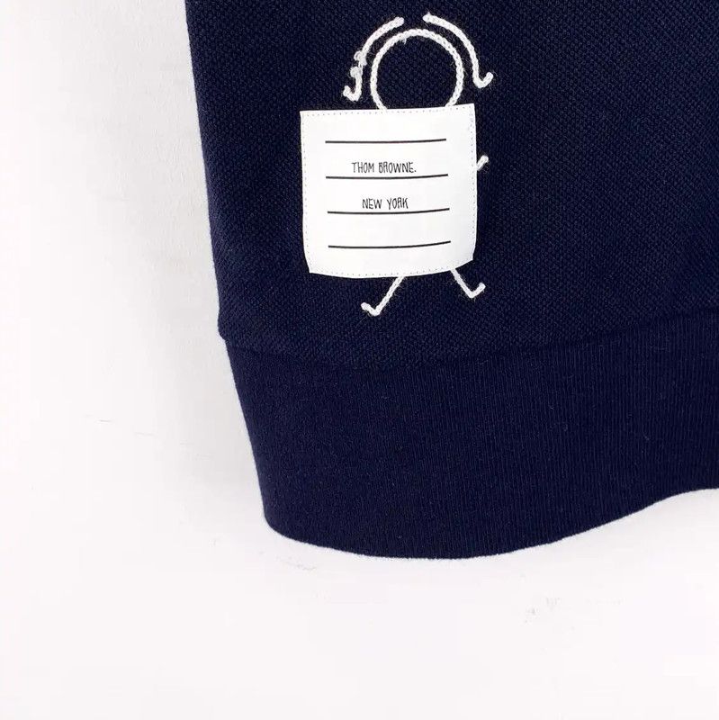 Thom Browne Thom Browne Women's Navy Cotton T-Shirt 0089 Size S / US 4 / IT 40 - 4 Thumbnail