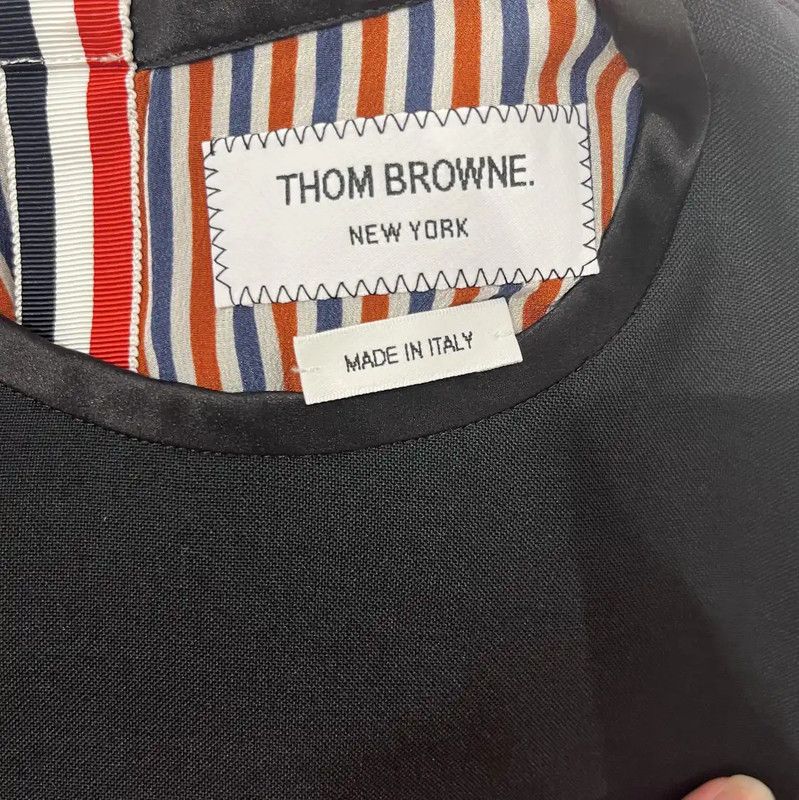 Thom Browne Thom Browne Black Wool A-Line Dress for Summer 0089 Size S / US 4 / IT 40 - 3 Thumbnail