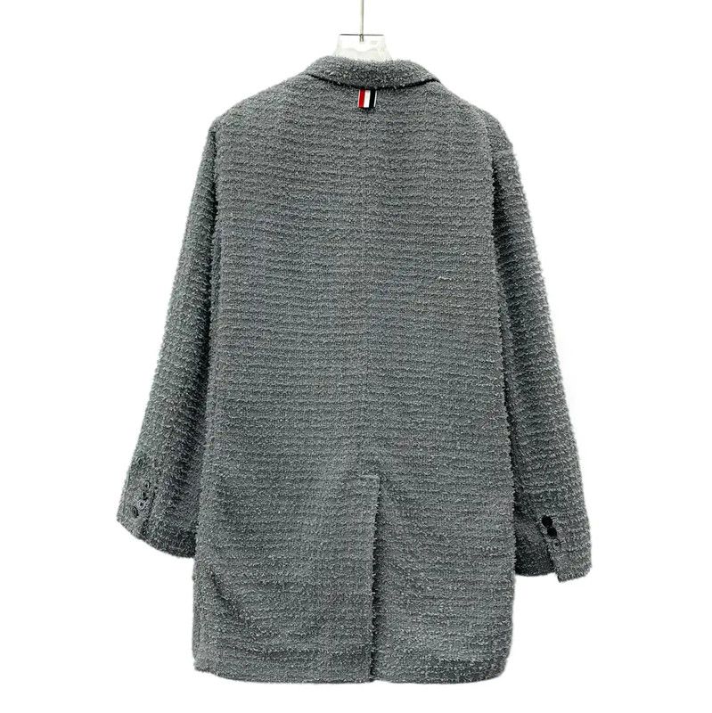 Thom Browne Thom Browne Gray Cotton Women's Jacket 0089 Size S / US 4 / IT 40 - 2 Thumbnail