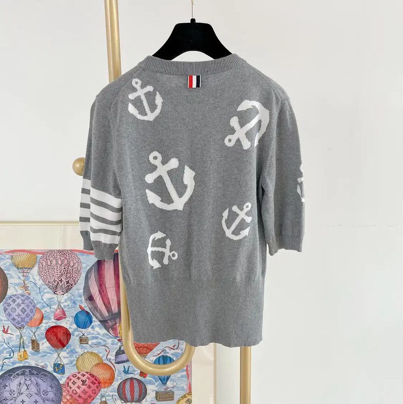 Thom Browne Thom Browne Gray Cotton Striped Long Sleeve Sweater 0089 Size M / US 6-8 / IT 42-44 - 2 Thumbnail