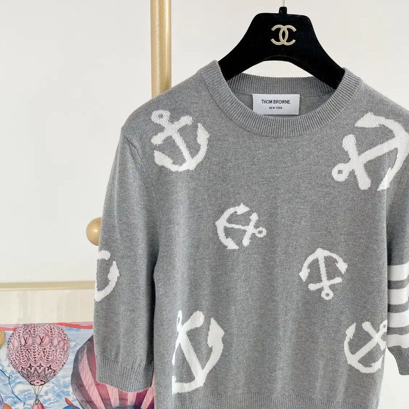 Thom Browne Thom Browne Gray Cotton Striped Long Sleeve Sweater 0089 Size M / US 6-8 / IT 42-44 - 5 Thumbnail