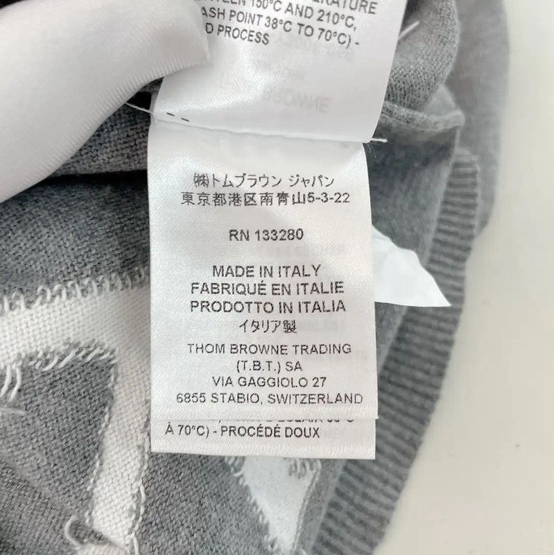 Thom Browne Thom Browne Gray Cotton Striped Long Sleeve Sweater 0089 Size M / US 6-8 / IT 42-44 - 9 Thumbnail