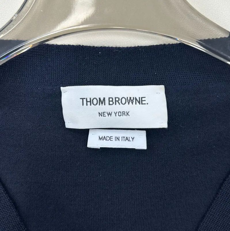 Thom Browne Thom Browne Women's Navy Cardigan with Striped Sleeves 0089 Size XS / US 0-2 / IT 36-38 - 3 Thumbnail