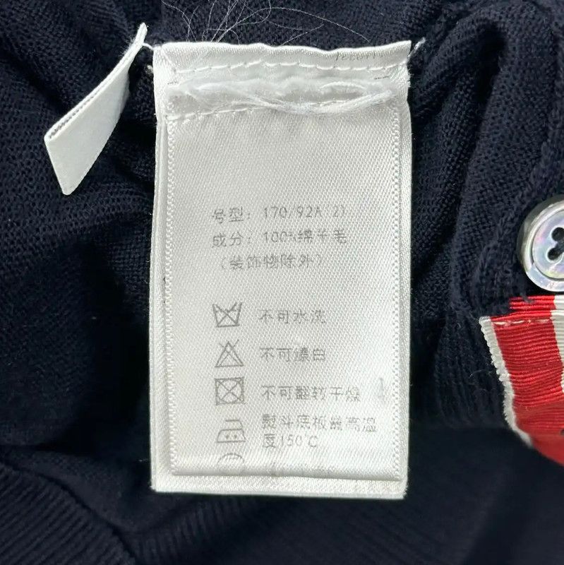 Thom Browne Thom Browne Women's Navy Cardigan with Striped Sleeves 0089 Size XS / US 0-2 / IT 36-38 - 4 Thumbnail