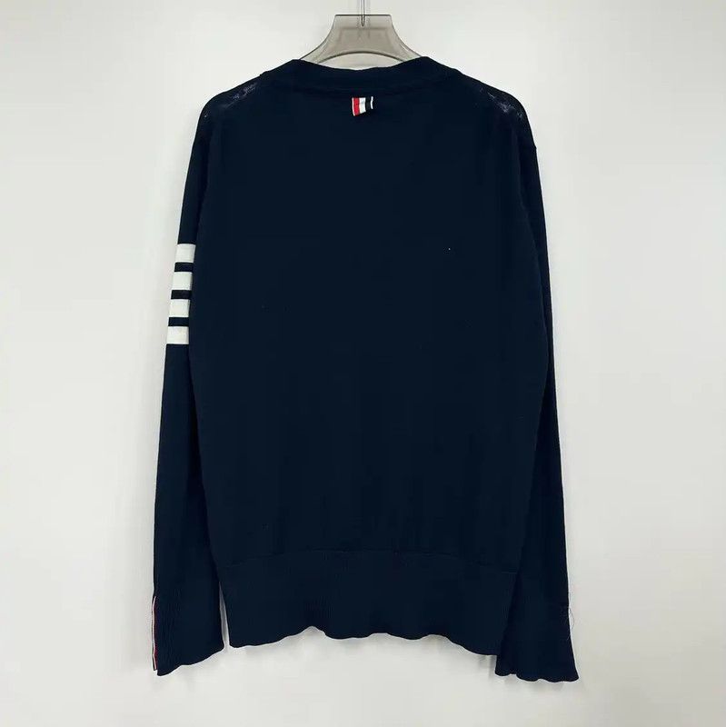 Thom Browne Thom Browne Women's Navy Cardigan with Striped Sleeves 0089 Size XS / US 0-2 / IT 36-38 - 2 Thumbnail